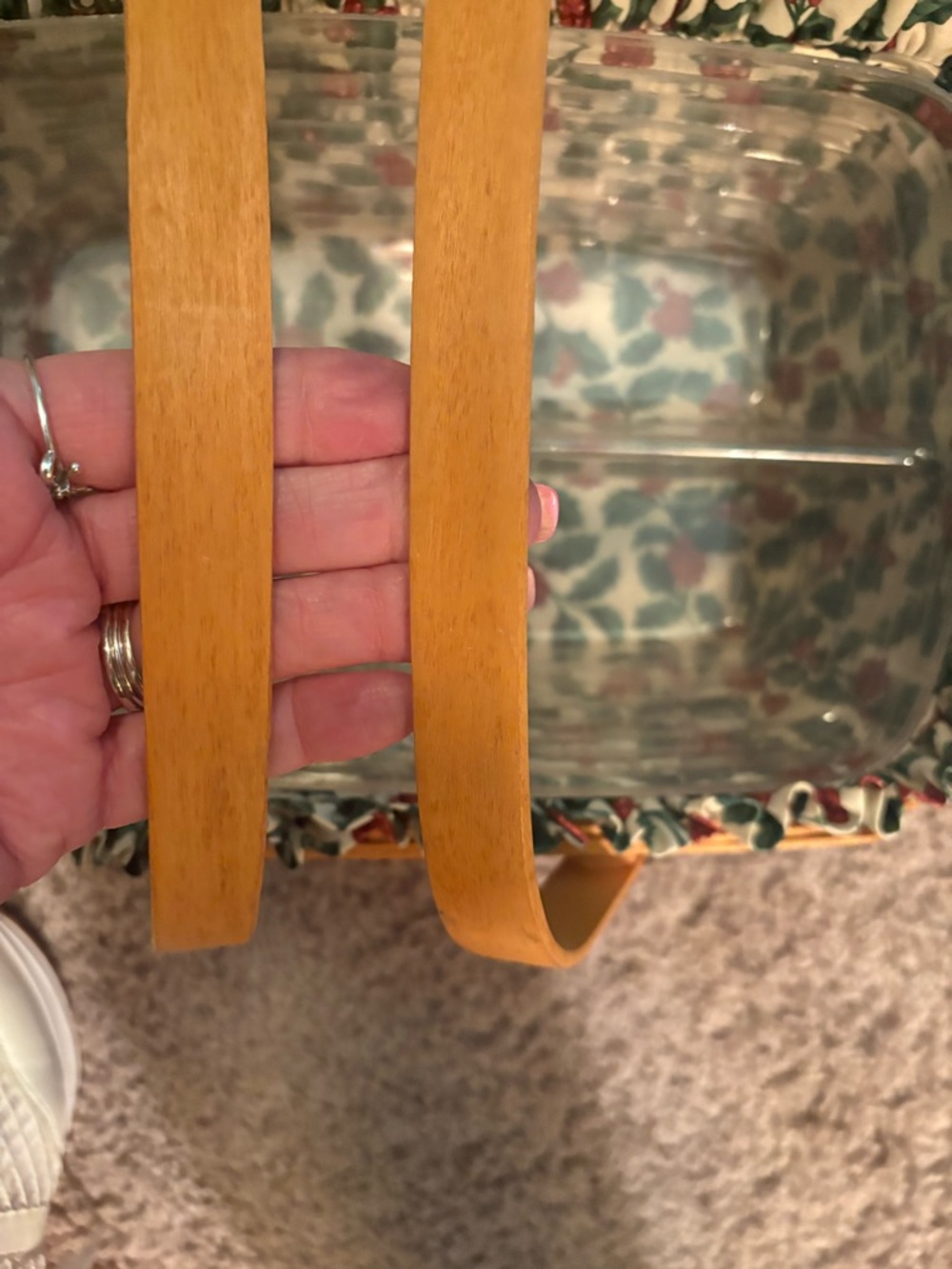 Longaberger Red and Natural Holiday Cheer Basket with Wood Handles - Picture 7 of 7